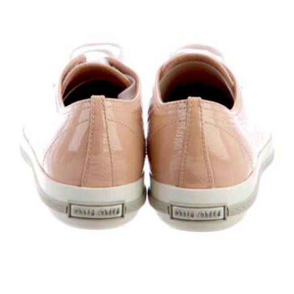 NWT MIU MIU Leather Crystal Embellishments Sneakers. Size 39 (8.5) - Picture 4 of 16